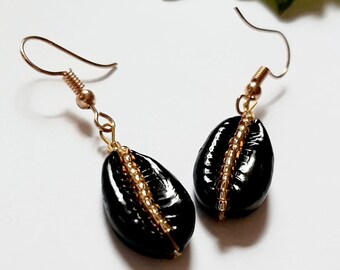 Black cured earrings for women