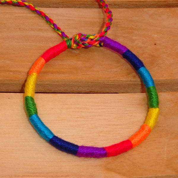 Bracelet brésilien amitié coton à  nouer Homme Femme Mixte friendship macramé porte bonheur arc en ciel rainbow