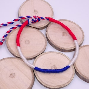 Brazilian Friendship Bracelet Cotton To tie Man Woman Mixed friendship macramé lucky charm blue white red France