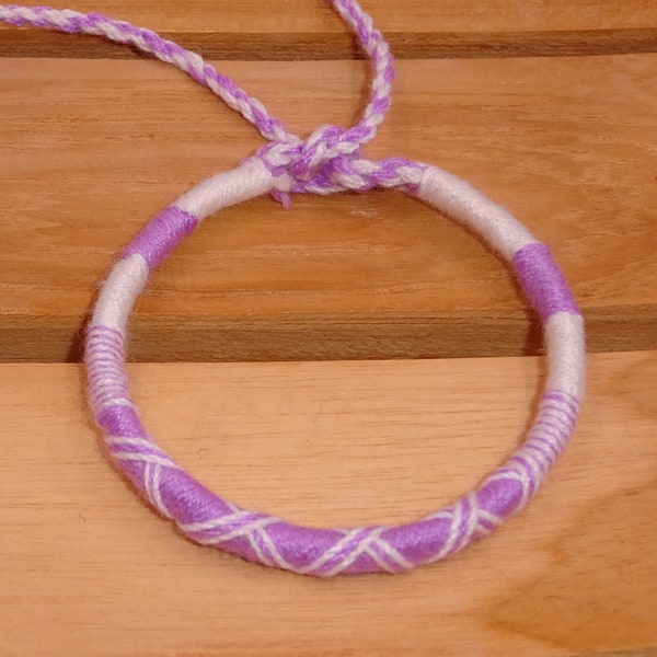 Bracelet Brésilien violet mauve blanc Amitié Coton A nouer Homme Femme Mixte friendship macramé porte bonheur