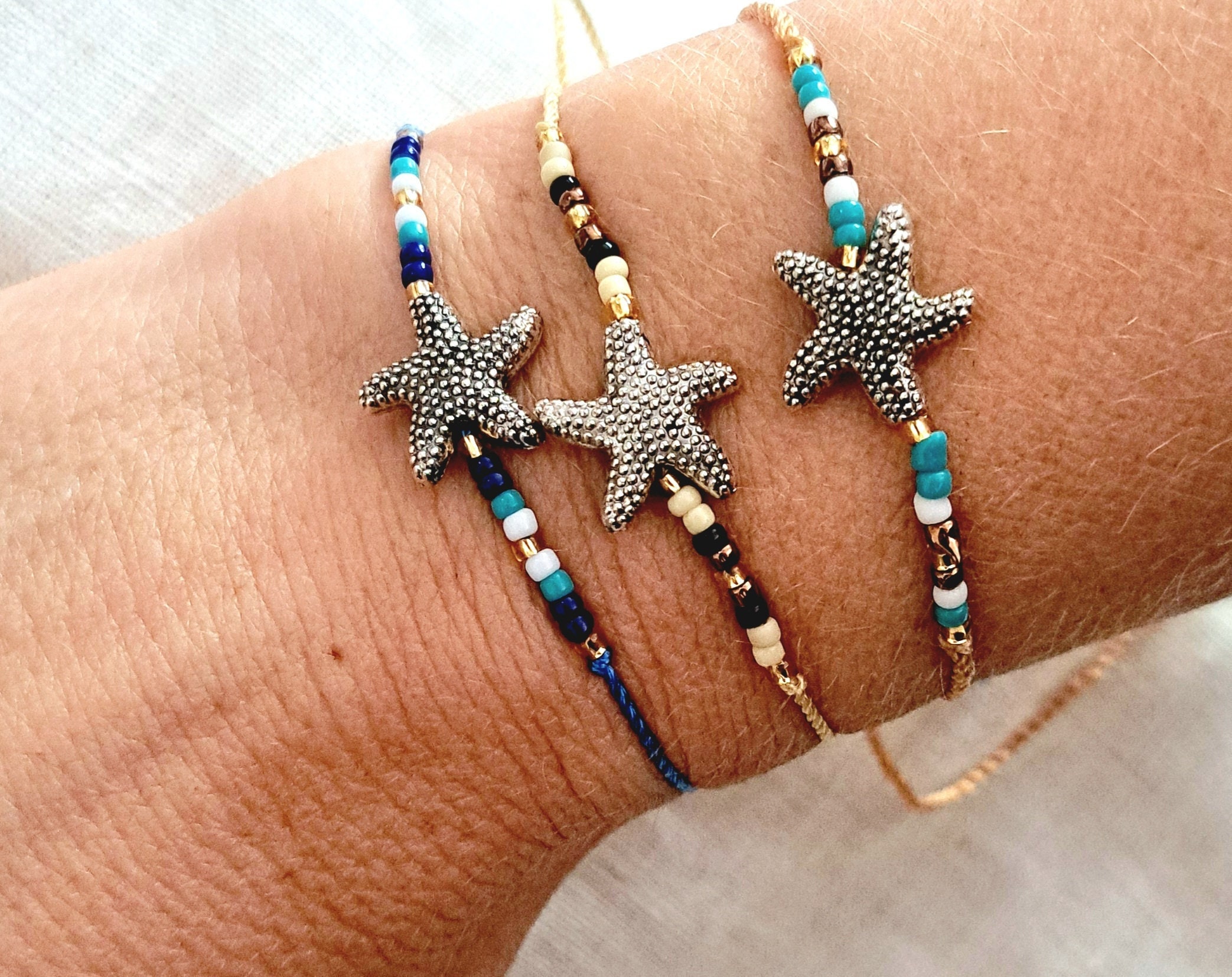 Bracciale con stella marina in oro (22 mm) | Bracciali | RR Orafi in Sassari