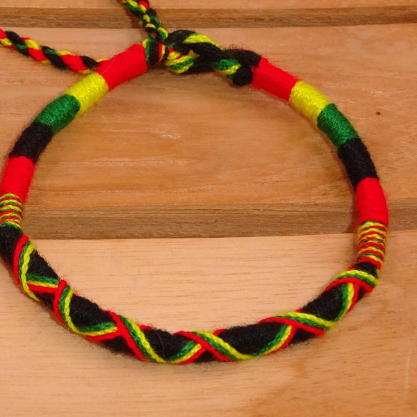 Bracelet Brésilien rasta reggae bob marley amitié vert rouge jaune noir