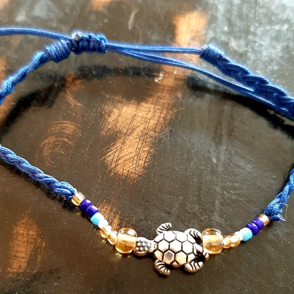 Bracelet Brésilien tortue homme femme fille garçon miyuki bleu marine