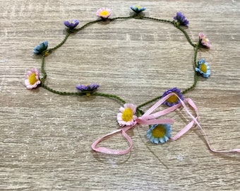 Silk Daisy Chain, Hair Garland