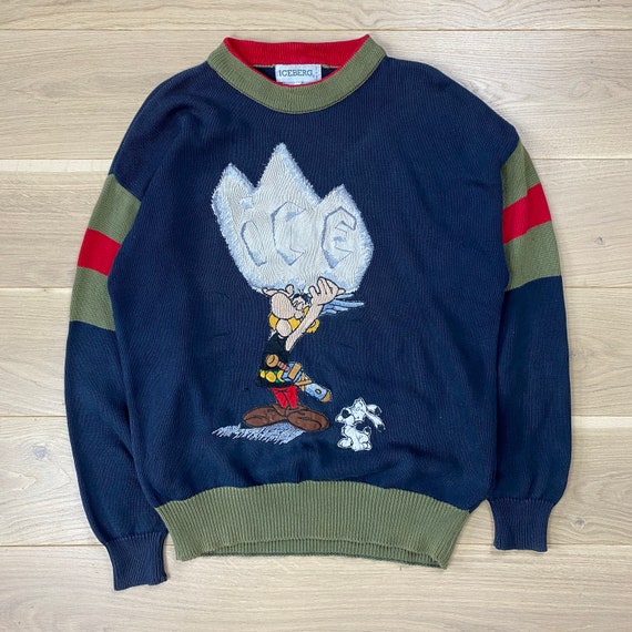 Vintage 90s Iceberg Asterix & Obelix Cotton Sweate
