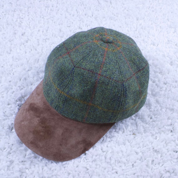 Vintage Olney Suede Leather Tweed Cap