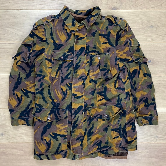 Vintage Military Camo Soft Velvet Zip Up Jacket