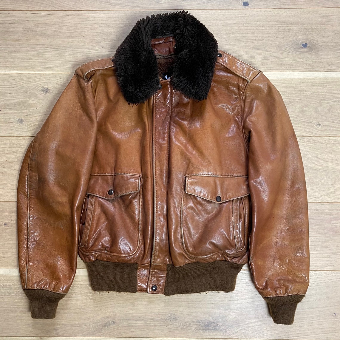 Vintage Schott 184 SM Leather Flight Jacket | Etsy