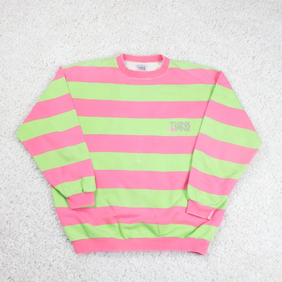 Vintage Think Pink Striped Women’s Sweatshirt Pull