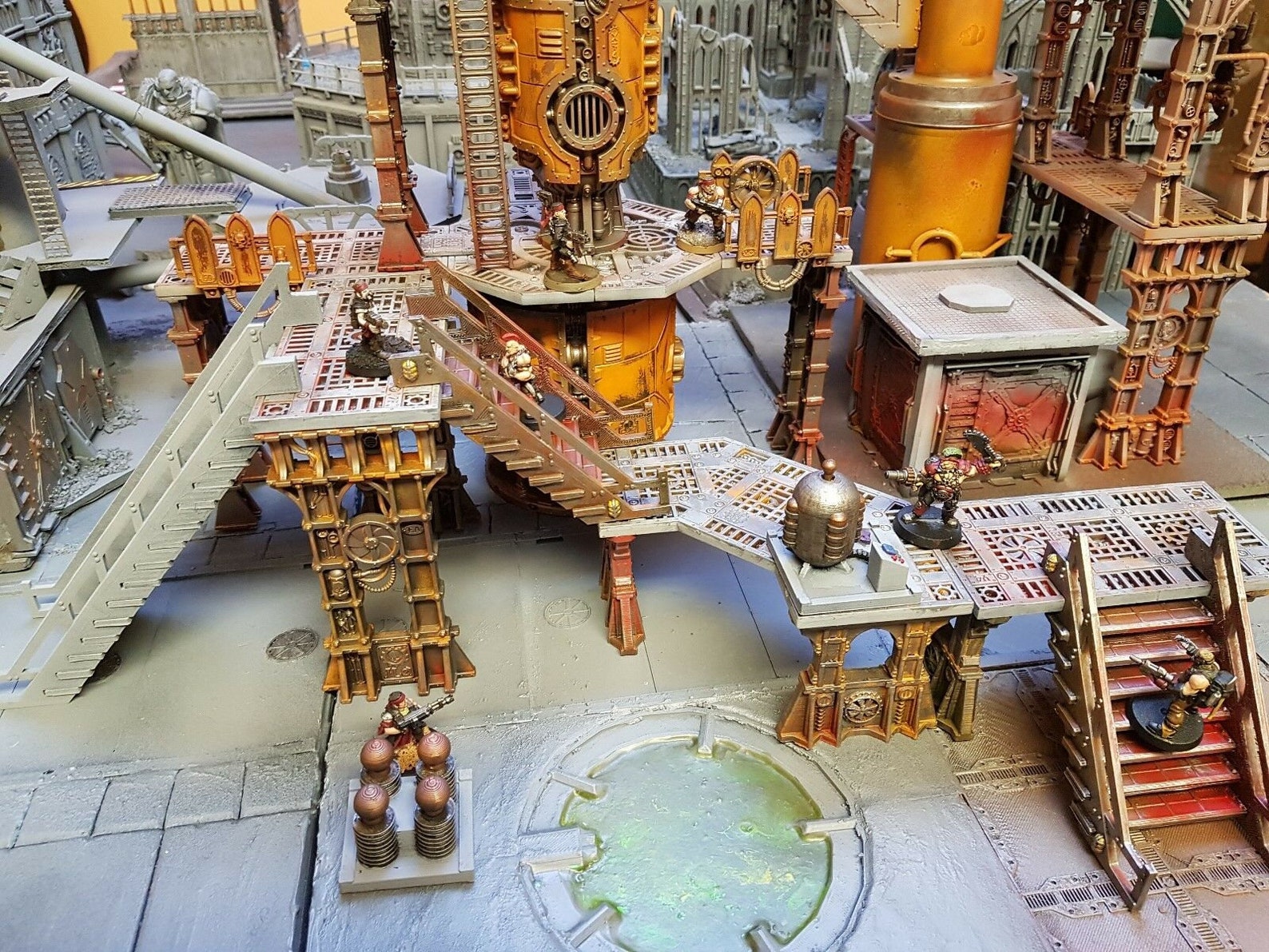 Wargaming Terrain - 72mm High Industrial Platform Legs (Type 2) - 2 Pack