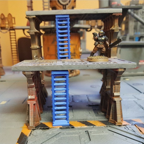 Warhammer 40k terrain - 67mm tech ladders - for use with 67mm platforms supports