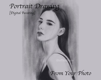 Custom Portrait Drawing From Your Photo || Digital Painting || Personalized Gift || Procreat