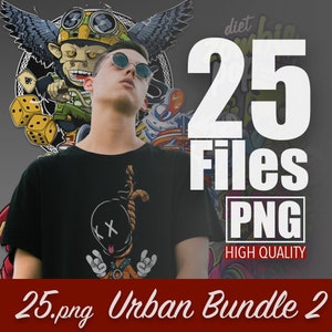 25 Streetwear Bundle 2 | Bikers Design | Urban Shirt Designs | Digital | Urban Streetwear | Graphics Shirt | Pop Culture | T-Shirt Design
