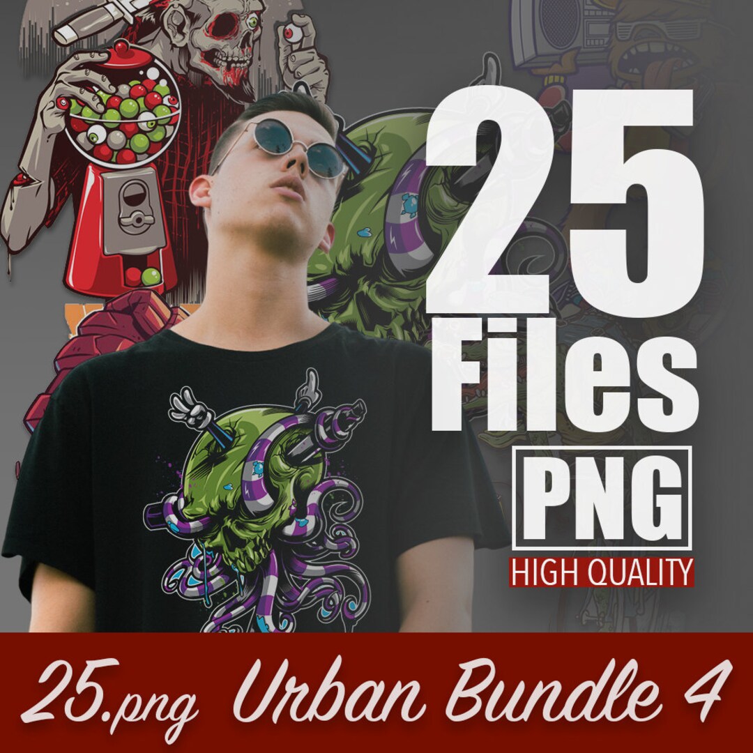 25 Streetwear Bundle 4 | Bikers Design | Urban Shirt Designs | Digital ...