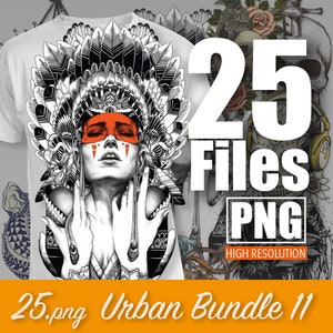 25 Streetwear Bundle 11 | Urban Shirt Designs | Digital | Urban Streetwear | Graphics Shirt | Pop Culture | T-Shirt Design