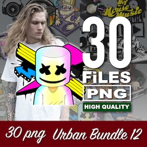 30 Streetwear Bundle 12 | DJ Set | Urban Shirt Designs | Digital | Urban Streetwear | Graphics Shirt | Pop Culture | T-Shirt Design