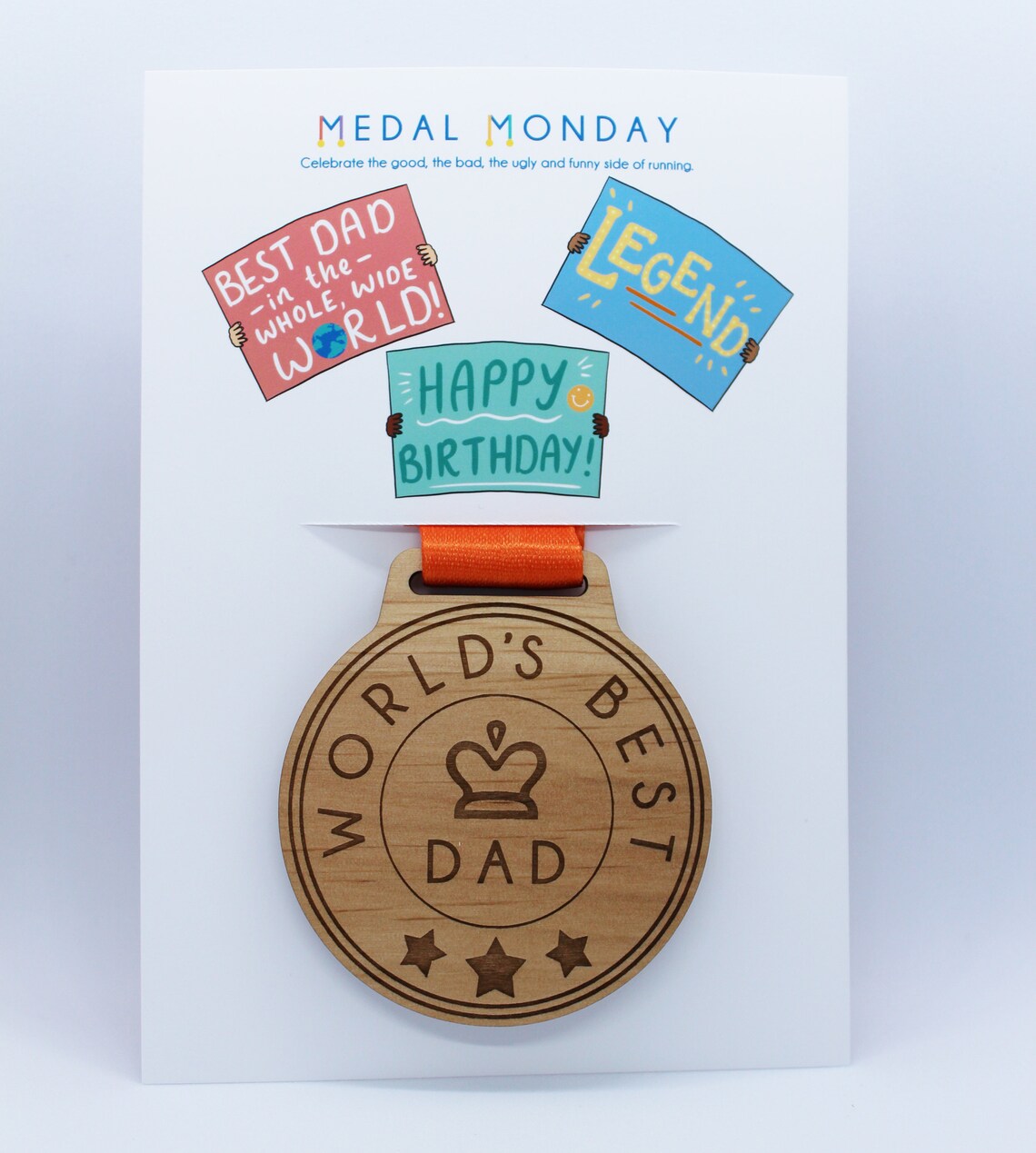 Worlds best dad wooden medalfathers day  etsy