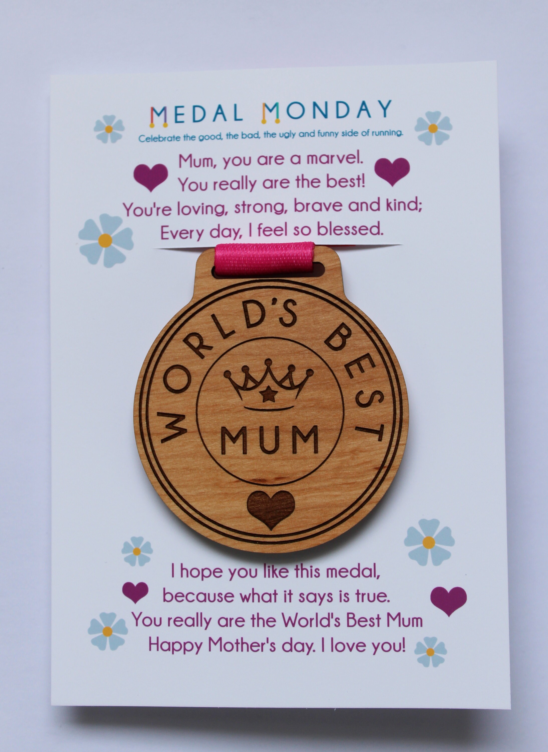 World's Best Mum Wooden Medal/Mother's Day Etsy