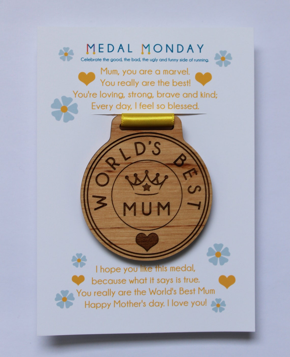 World's Best Mum Wooden Medal/Mother's Day Etsy