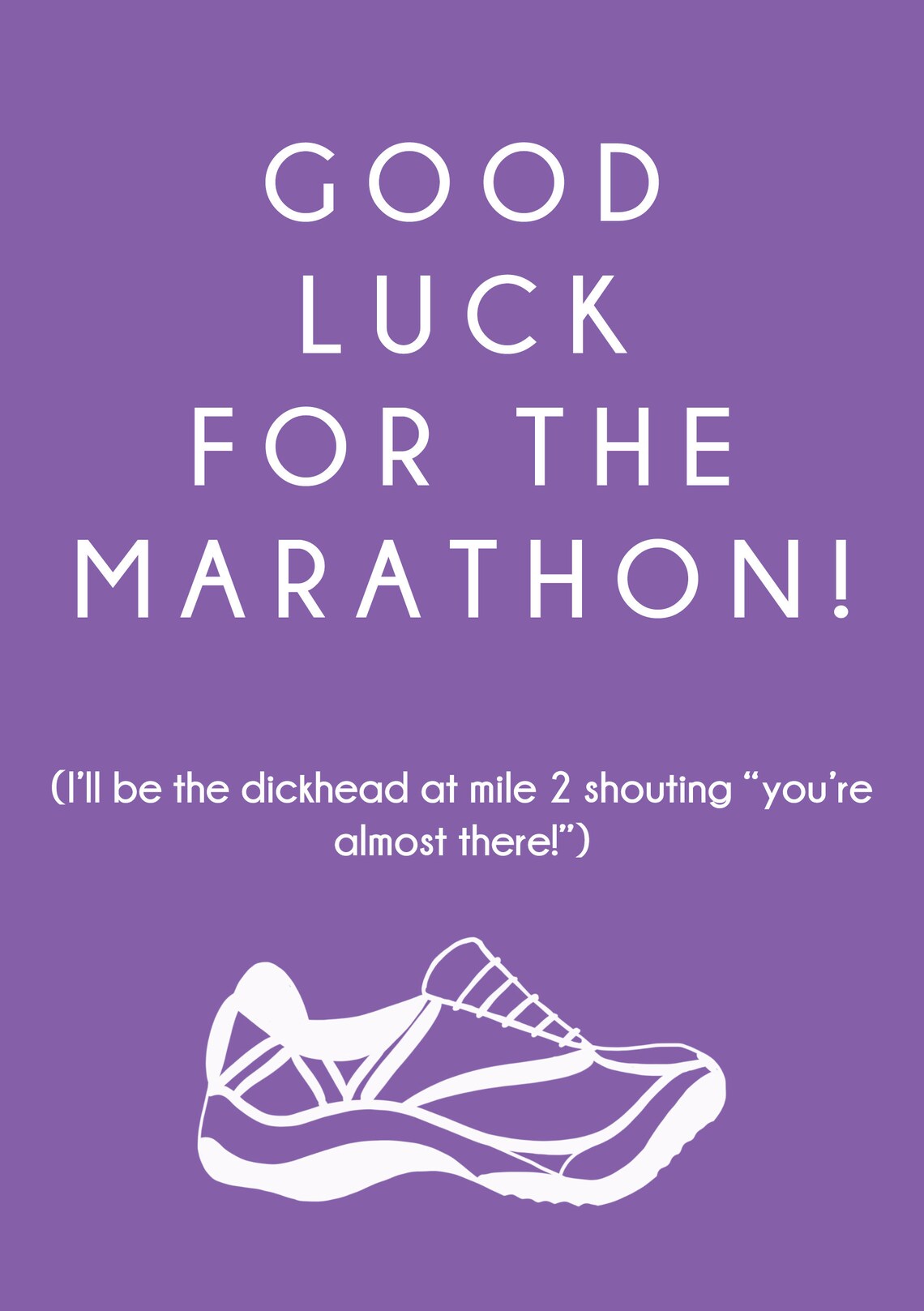 Good Luck Marathon Running Card Etsy