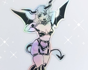 Sticker succube holographique en vinyle