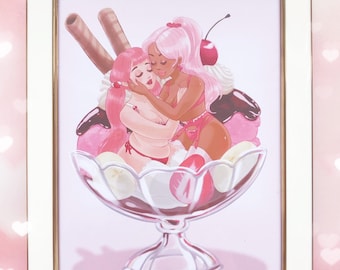 Sapphic Sundae Ice Cream Print