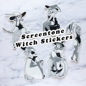 Vinyl Screen tone Witch Stickers