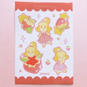 Peach Crossing Vinyl Sticker Sheet