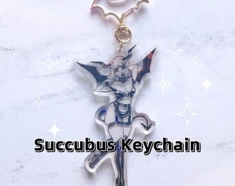 Holographic Succubus Acrylic Keychain