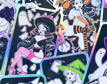 Vinyl Holographic Witch Stickers