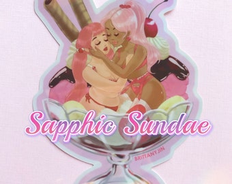 Sapphic Sundae Rainbow Sticker