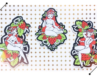 Vinyl Strawberry Goddess Stickers