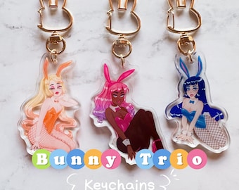 Bunny Trio Acrylic Keychain