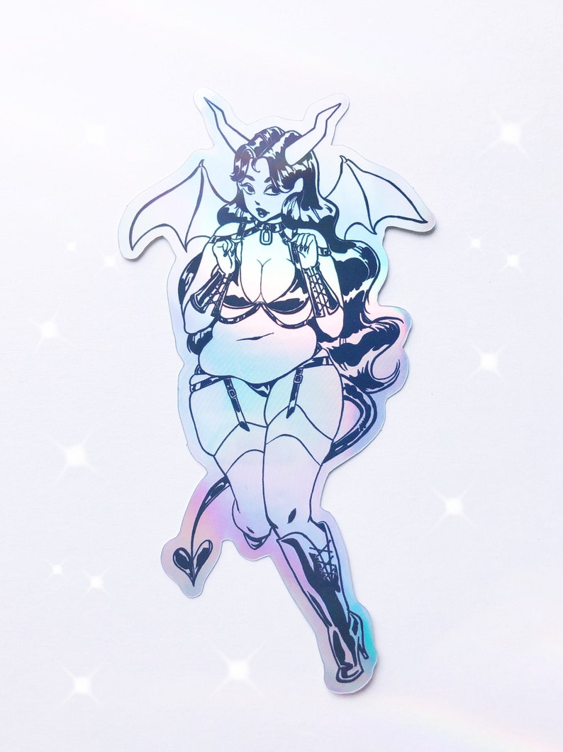 Vinyl Holographic Thicc Succubus Sticker image 1