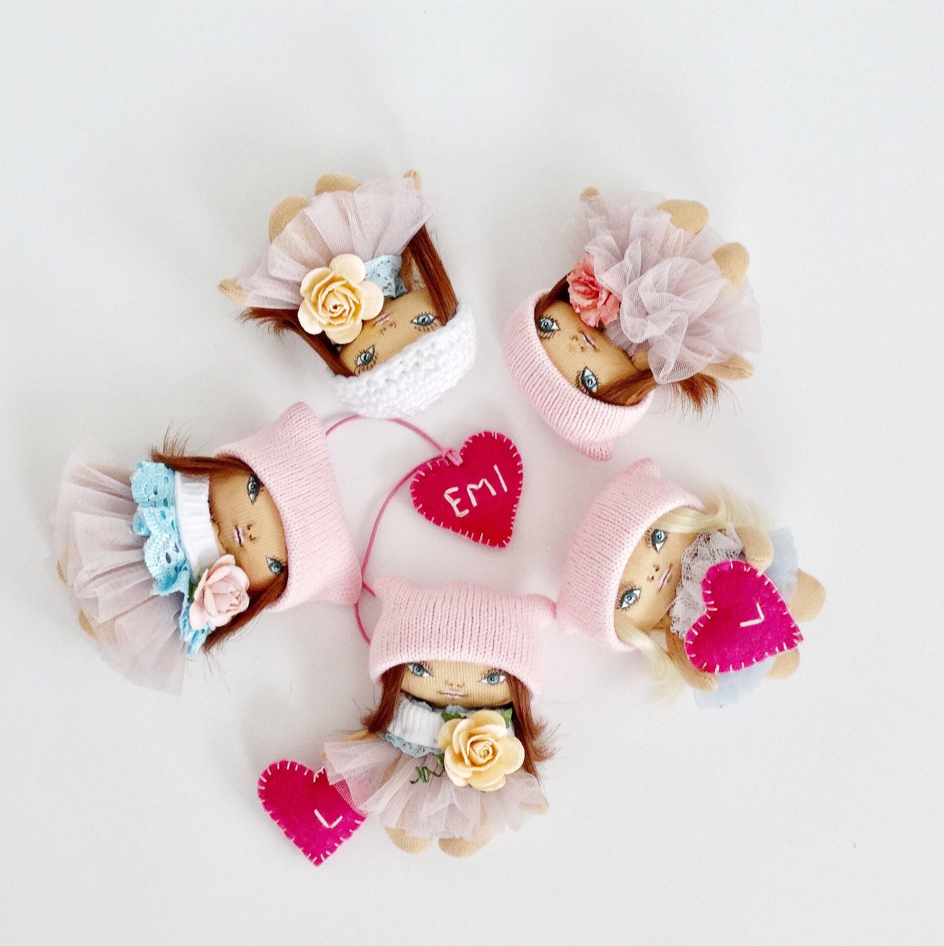 Doll keychain Handmade small doll Etsy