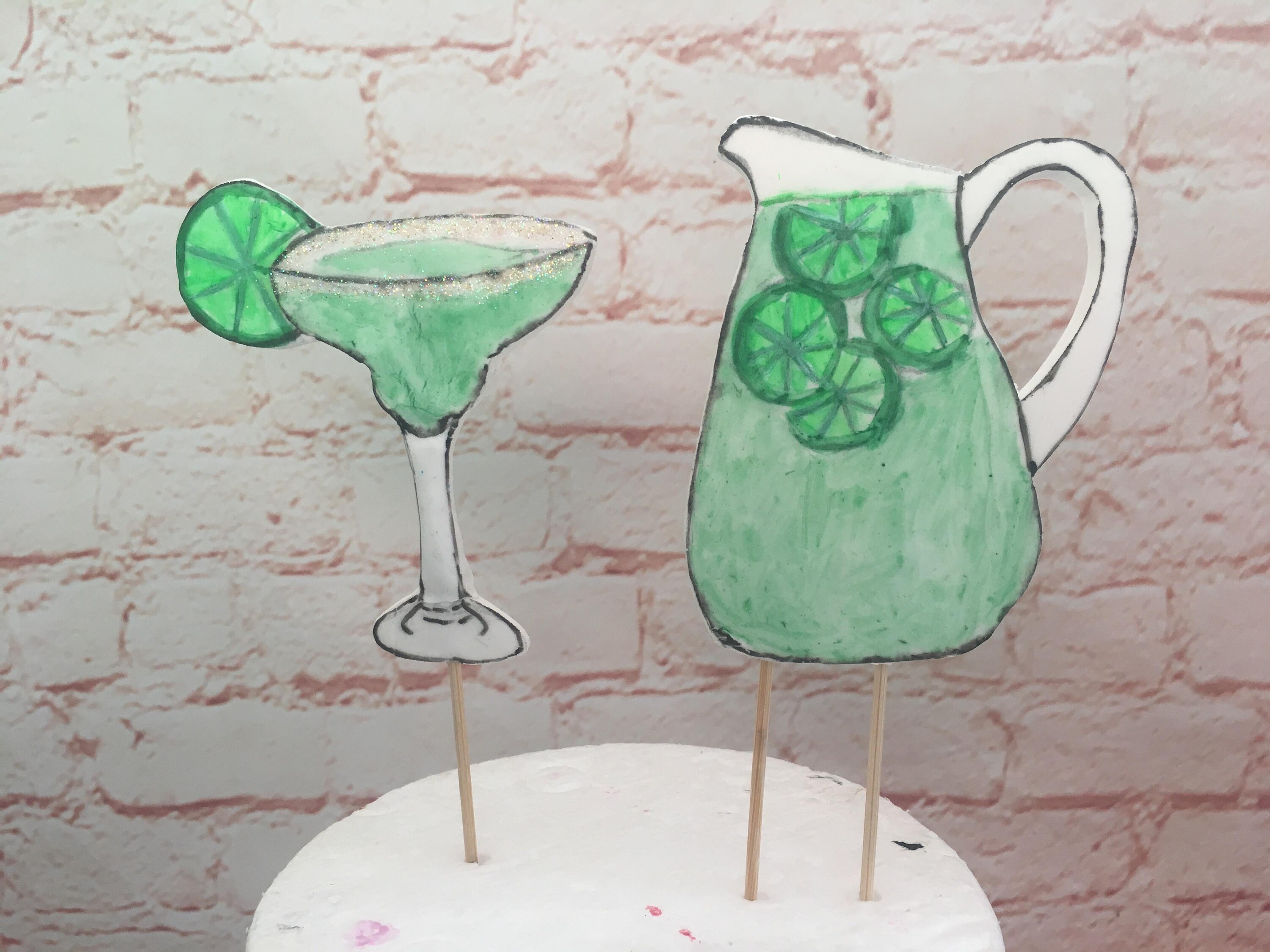 Edible Cake Topper Set Margarita & Pitcher Etsy