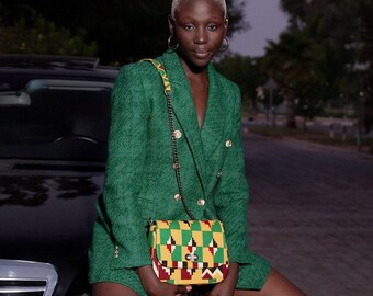 Ankara Sling Bag: African Print Cotton Crossbody Clutch