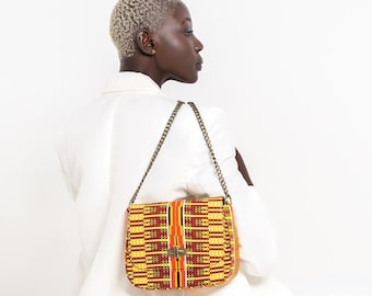 African Print Shoulder Bag Ankara Sling Bag | Crossbody Handbag African Print Clutch Chain Shoulder Bag | Anniversary Gift For Her