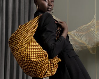 African Print Hobo Bag + Matching Wristlet | Large Sling Bag | Travel Pouch | African Overnight Bag | Large Shoulder Bag | Boho Crescent Bag