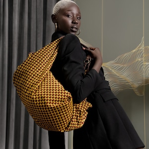 Ankara Afrikanische Print-Einkaufstasche mit Handgelenktasche | Große Strandtasche afrikanische Boho Halbmond Tasche | Schulter Handtasche Hobo Bag | Geschenk für sie