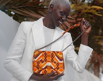 Ankara Sling Bag: African Print Cotton Crossbody Clutch