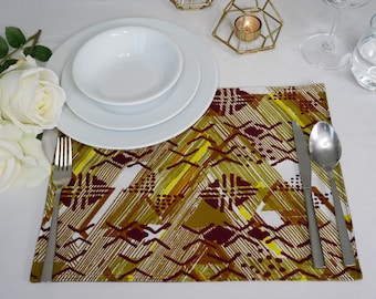 DECORAZIONE TAVOLA AFRICANA Tavolo da pranzo Tovaglietta Set di 6 / Tribale Africano Home Decor Cucina Tavolo Decor Tovaglietta Set - Regalo di inaugurazione della casa per lei