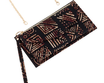 Ankara African Print Wallet: Handmade Cotton Crossbody Purse