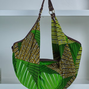 African Print Hobo Bag Matching Wristlet Large Sling Bag Travel Pouch African Overnight Bag Large Shoulder Bag Boho Crescent Bag image 9