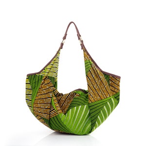 Borsa Hobo con stampa africana Bracciale abbinato / Borsa a tracolla grande / Custodia da viaggio / Borsa da notte africana / Borsa a tracolla grande / Borsa Boho Crescent immagine 5