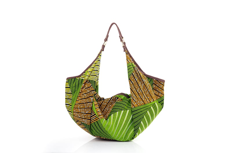 Borsa Hobo con stampa africana Bracciale abbinato / Borsa a tracolla grande / Custodia da viaggio / Borsa da notte africana / Borsa a tracolla grande / Borsa Boho Crescent immagine 5