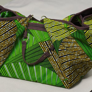 African Print Hobo Bag Matching Wristlet Large Sling Bag Travel Pouch African Overnight Bag Large Shoulder Bag Boho Crescent Bag image 1