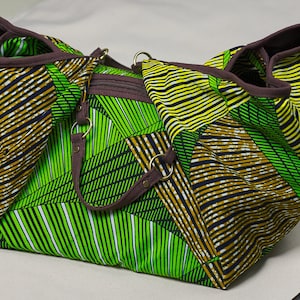 Ankara Afrikanische Print-Einkaufstasche mit Handgelenktasche | Große Strandtasche afrikanische Boho Halbmond Tasche | Schulter Handtasche Hobo Bag | Geschenk für sie