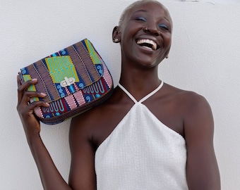 African Print Crossbody Bag: Ankara Cotton Sling Clutch