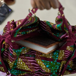Ankara Afrikanische Print-Einkaufstasche mit Handgelenktasche | Große Strandtasche afrikanische Boho Halbmond Tasche | Schulter Handtasche Hobo Bag | Geschenk für sie